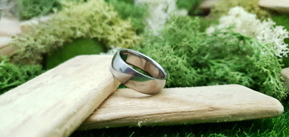 Titanium Polished Court Shape Ring 