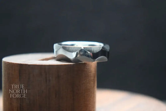Engineer’s Facetted Ring - Stainless Steel or Titanium - True North Forge