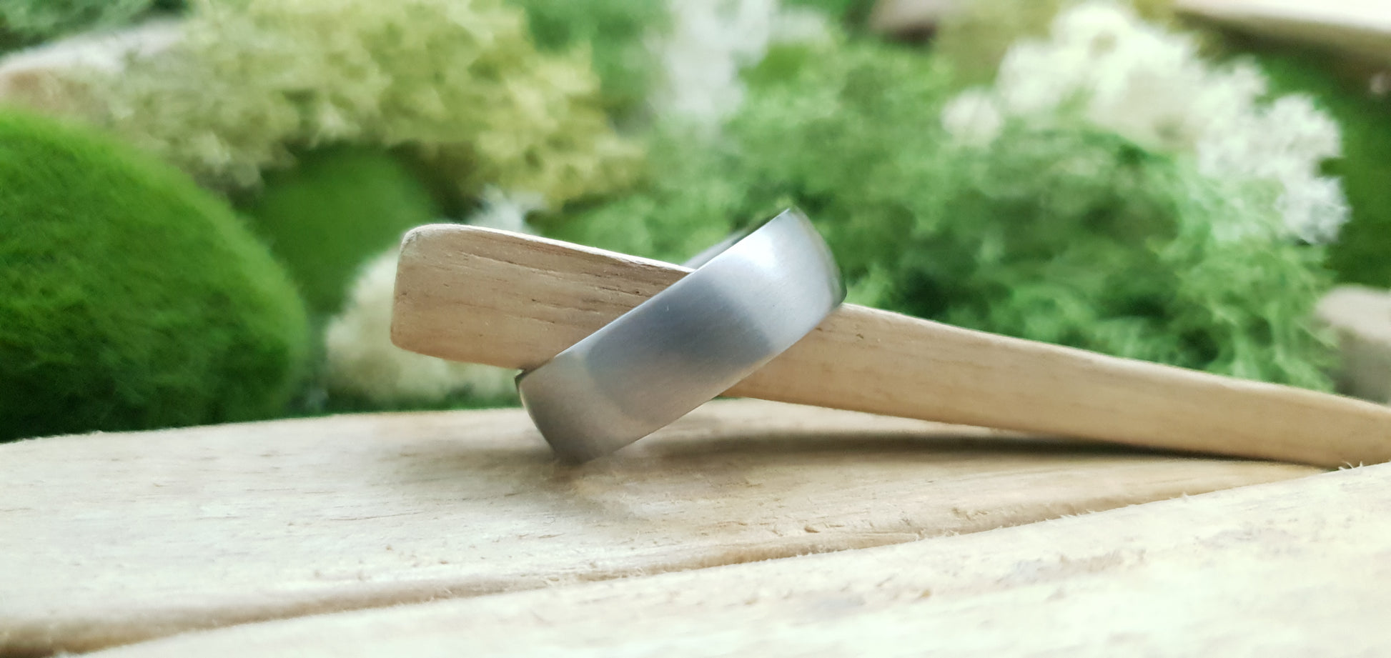 Titanium Satin Finish Court Shape Ring 