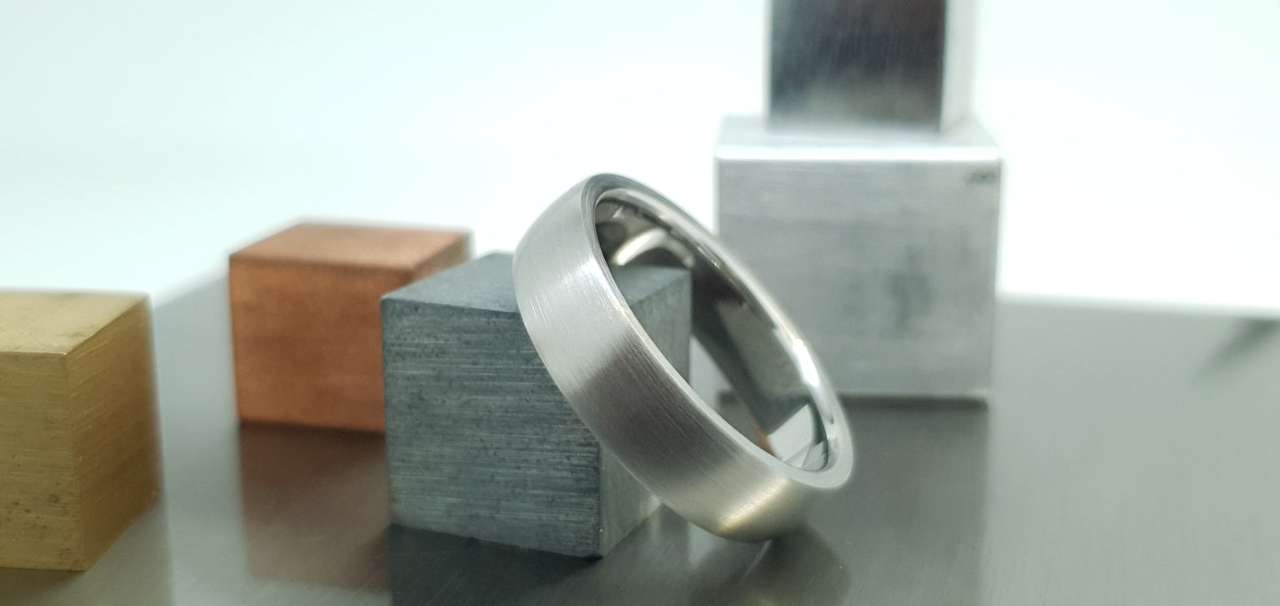 Stainless Steel Satin Court Shape Ring image 3