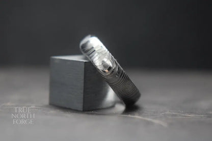 Findon Damascus Steel Court Shape Ring - True North Forge
