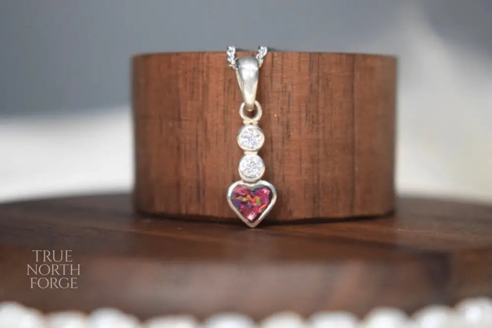 Heart CZ Memorial Silver Necklace - True North Forge
