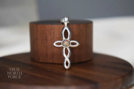 Infinity Cross Silver Memorial Necklace - True North Forge