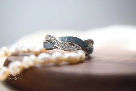 Memorial Entwined Silver & CZ Ring - True North Forge
