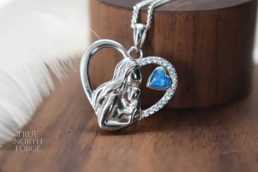Mother & Child Heart Memorial Necklace - True North Forge