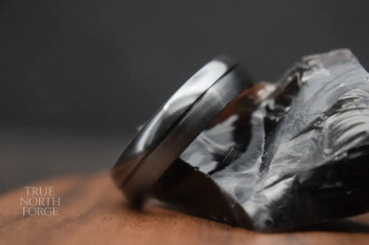 Ness Half and Half Black Zirconium Ring - True North Forge