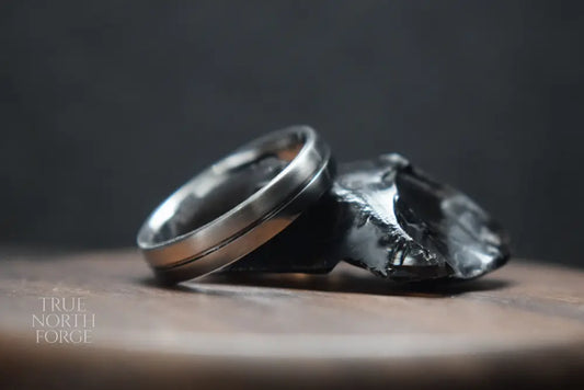 Ness Half and Half Stainless Steel Ring - True North Forge