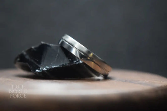 Ness Half and Half Stainless Steel Ring - True North Forge