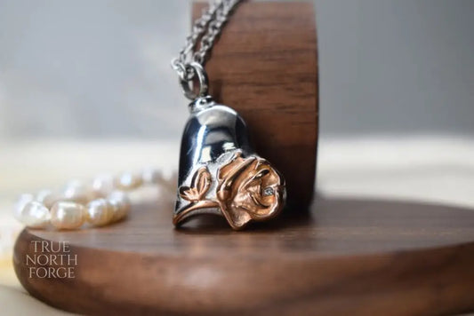 Self-Fill Rose Gold Memorial Necklace - True North Forge