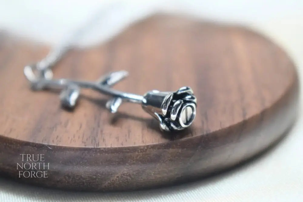 Self-Fill Rose Stem Memorial Necklace - True North Forge