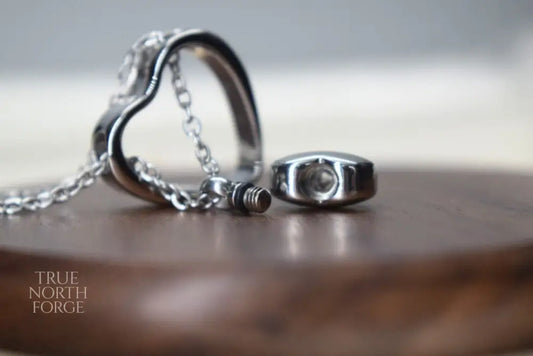 Self-Fill Two Hearts Memorial Necklace - True North Forge