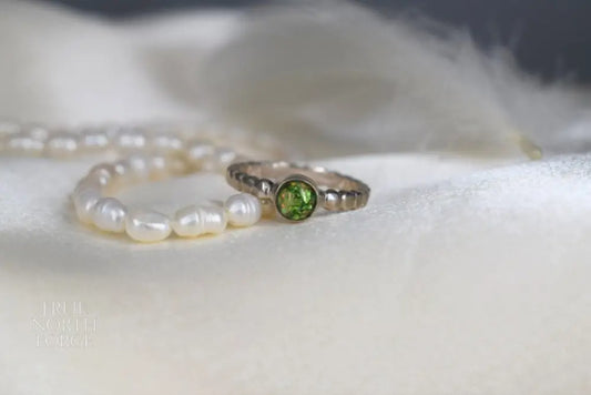 Silver Beaded Round Memorial Ring - True North Forge