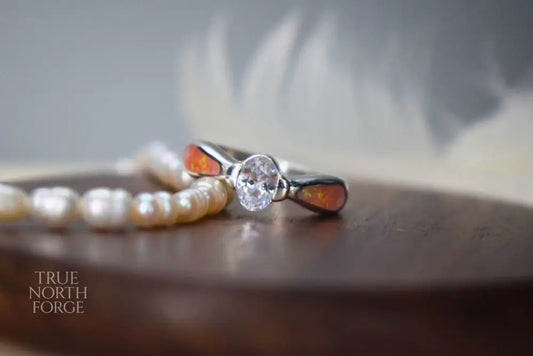 Silver Double Shoulder Memorial Ring - True North Forge