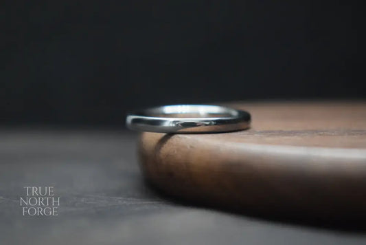 Slim Stainless Steel Court Shape Ring - True North Forge