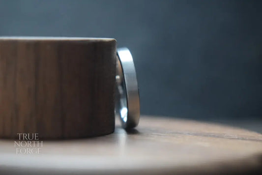 Slim Titanium Satin Flat Shape Ring - True North Forge