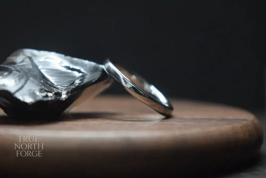 Slim Stainless Steel Court Shape Ring - True North Forge