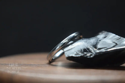 Slim Stainless Steel Court Shape Ring - True North Forge