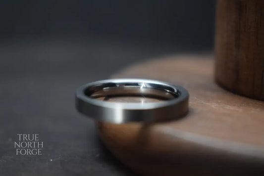 Slim Titanium Satin Flat Shape Ring - True North Forge