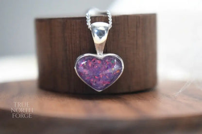 Small Heart Memorial Silver Necklace - True North Forge