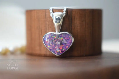 Small Heart Memorial Silver Necklace - True North Forge