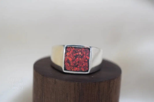 Square Silver Men's Signet Memorial Ring - True North Forge