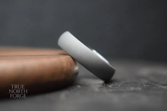 Titanium Blasted Court Shape Ring - True North Forge