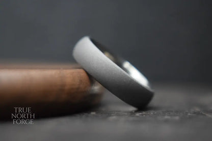 Titanium Blasted Court Shape Ring - True North Forge