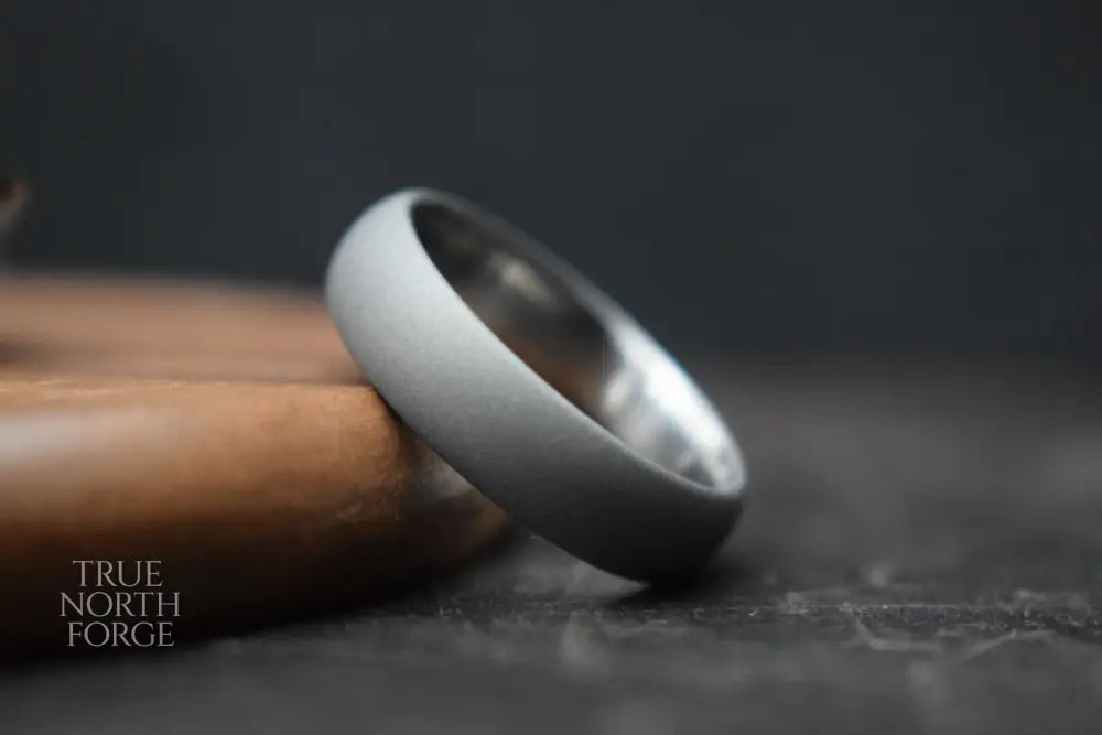 Titanium Blasted Court Shape Ring - True North Forge