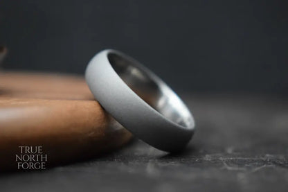 Titanium Blasted Court Shape Ring - True North Forge
