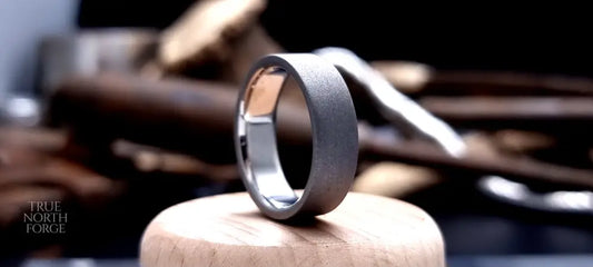 Titanium Blasted Flat Shape Ring image 0