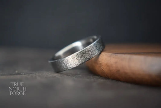 Titanium Fine Textured Ring - True North Forge