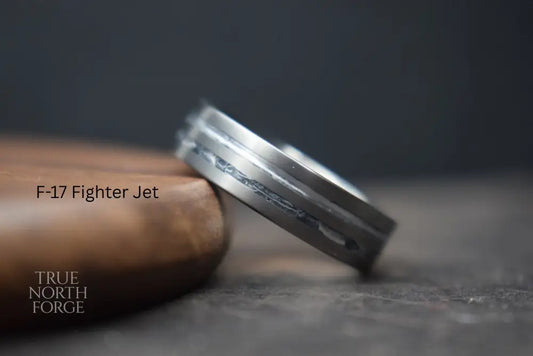 Titanium Personal Material Inlay Ring - Wedding Ring