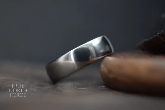 Titanium Polished Court Shape Ring - Wedding Ring