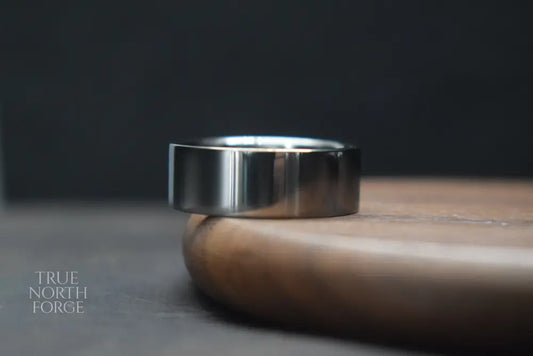 Titanium Polished Finish Flat Shape Ring - True North Forge