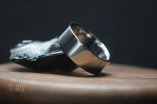 Titanium Polished Finish Flat Shape Ring - True North Forge