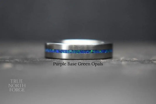Titanium Ring with Single Opal Inlay - True North Forge