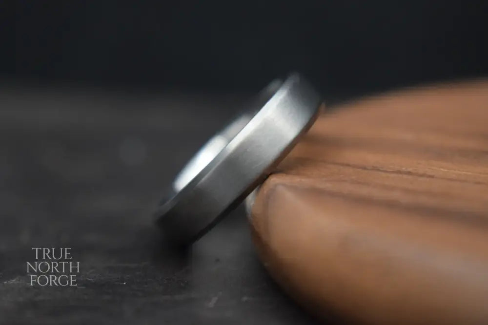 Titanium Satin Finish Bevel Shape Ring - True North Forge