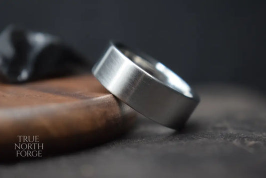 Titanium Satin Finish Flat Shape Ring - Wedding Ring
