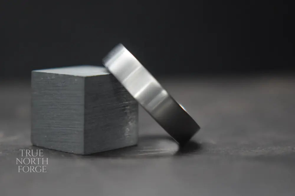 Titanium Satin Finish Flat Shape Ring - True North Forge