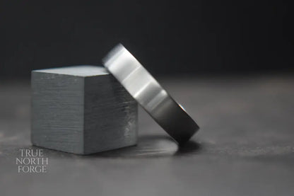 Titanium Satin Finish Flat Shape Ring - True North Forge