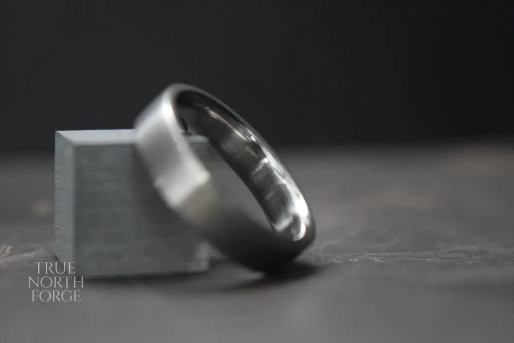 Titanium Satin Finish Flat Shape Ring - True North Forge