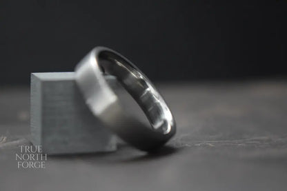 Titanium Satin Finish Flat Shape Ring - True North Forge