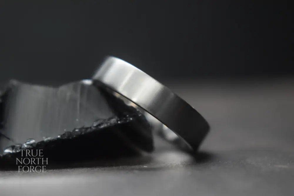 Titanium Satin Finish Flat Shape Ring - True North Forge