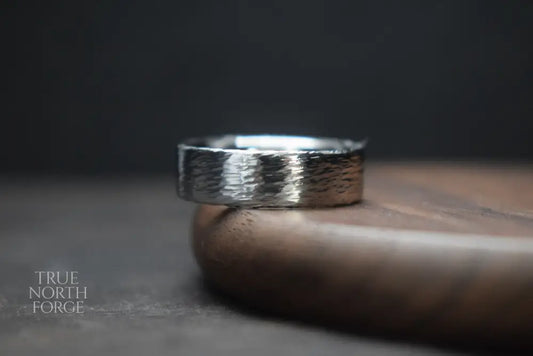 Torridon Hammered Stainless Steel Ring - True North Forge